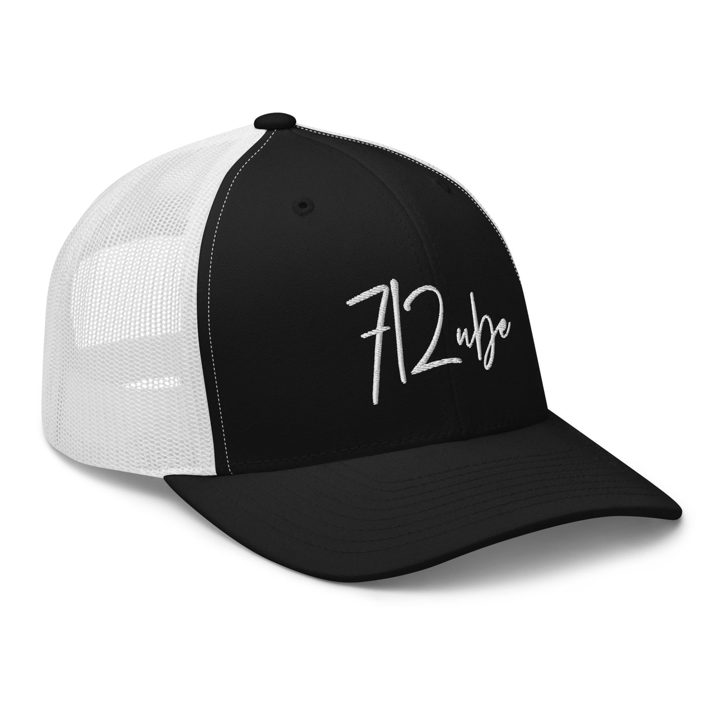 712ube Signature Series Embroidered Trucker Cap (White Logo)