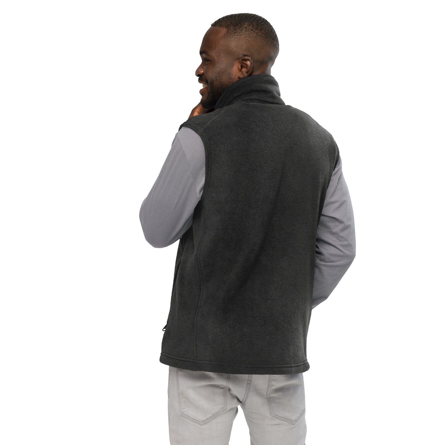 712ube x Columbia Men's Embroidered Fleece Vest (White Logo)
