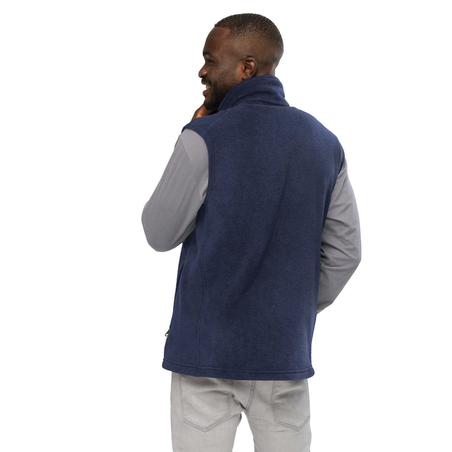 712ube x Columbia Men's Embroidered Fleece Vest (White Logo)